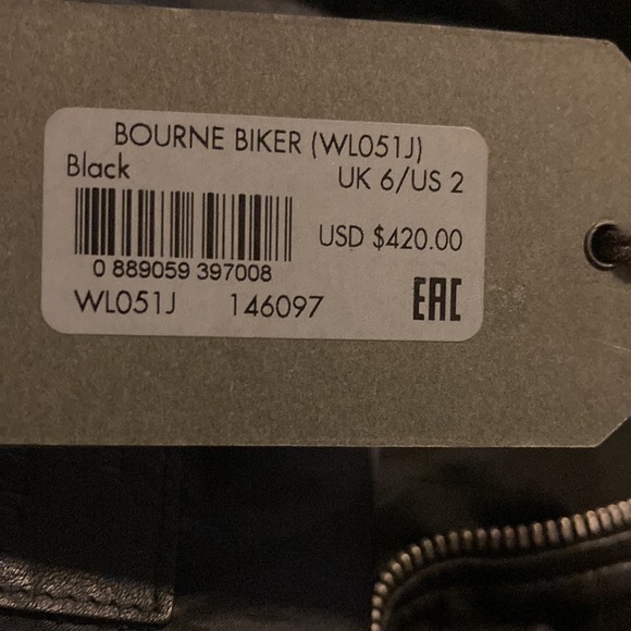 NWT AllSaints Biker Leather Jacket - Picture 8 of 8